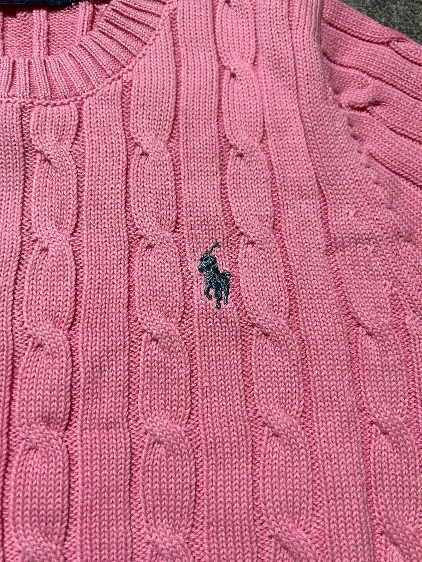 P160 Polo Ralph Lauren SS23 solid color logo embroidered sweater, official website logo on the collar. Scan the QR code to enter the official website and compare the quality at will. Size: XS-L